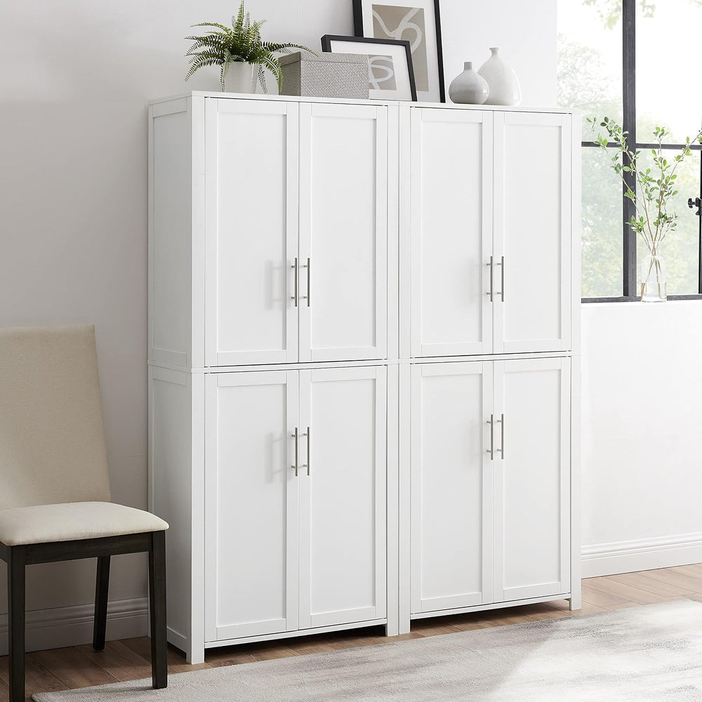 Crosley Furniture Savannah 2-Piece Pantry Storage Cabinet Set with Shelves, K...