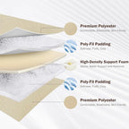 Japanese Floor Futon Mattress Queen Size, 25D High Density Support Foam, 4" Thicken Foldable Mattress Tatami Mat Sleeping Pad Suitable for Camping, Guest Room, Beige 60"x 80"
