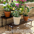 Metal Plant Stand, Rust-proof Aluminum Flower Pot Stand, Plants Display Stands Decoration Racks for Living Room Balconies and Gardens (90 Ebony)