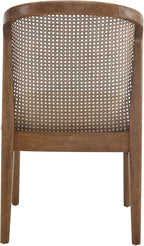 Christopher Knight Home Lilia Dining Chairs Set of 2, Modern Dining Chair with Fabric Upholstery, Rubberwood Frame Kitchen Chairs with Cane Webbing, Extra Seat for Dining Room, Beige + Walnut