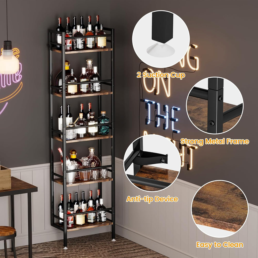 Homeiju 5-Tier Freestanding Wine Rack, 60 Bottles Wine Racks for Wall Mounted...