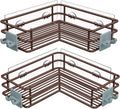 Nieifi Adhesive Corner Shower Caddy Shelf Basket Rack with Hooks, Rust Proof Stainless Steel Bathroom Shelf Shampoo Holder No Drilling (Brown)