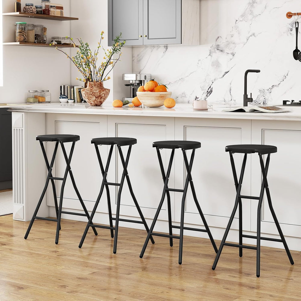 Goplus 4 Pack Folding Stool 27.5" Counter Height Backless Bar Chair