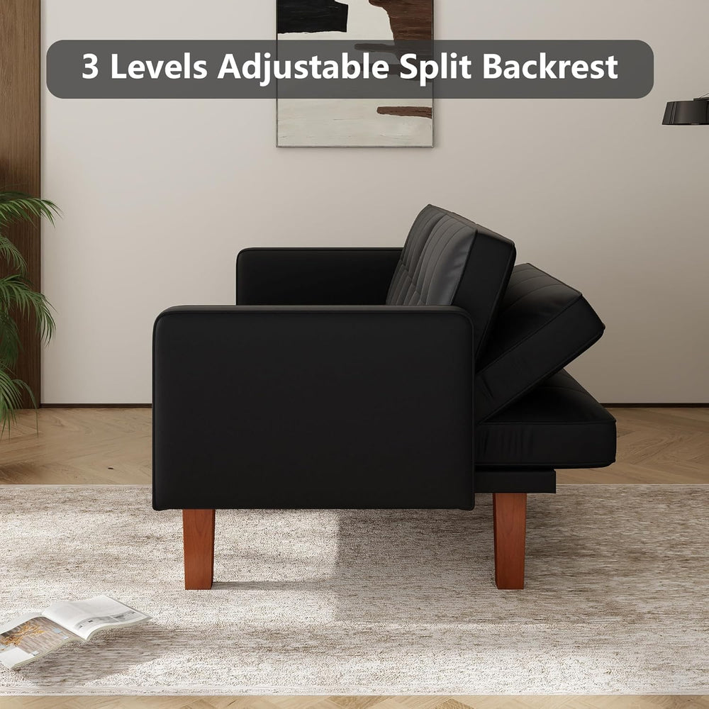 mikibama Convertible Futon Sofa Bed with Split Back,Mid Century Modern Sleepe...