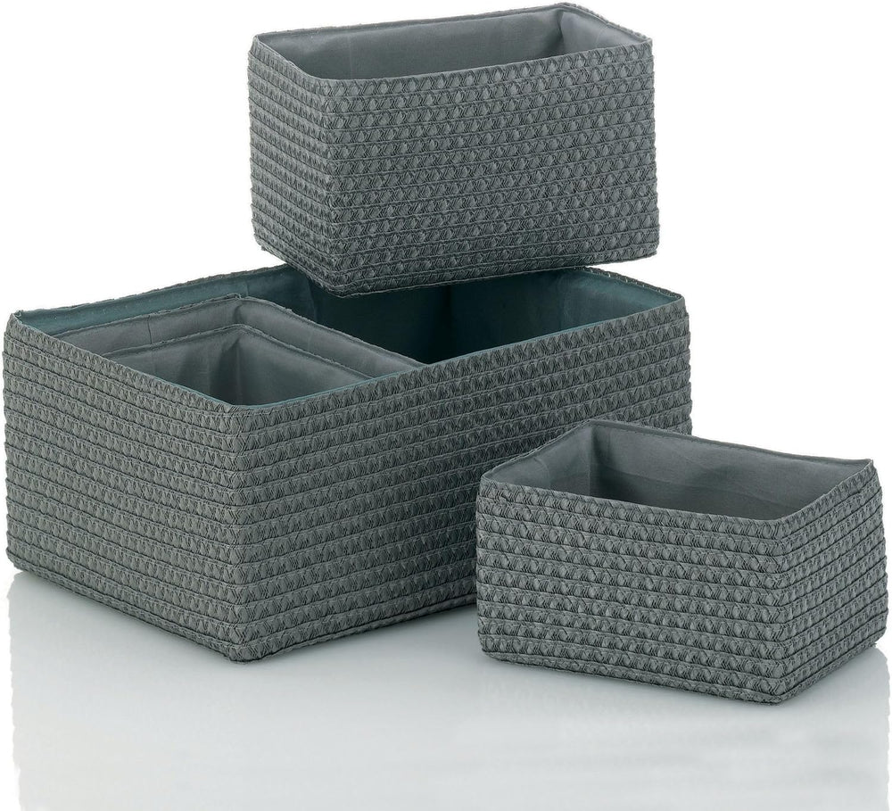Kela Basket Set Rimossa 5 Pieces of PP Plastic in Grey, 35 x 25 x 15 cm