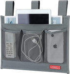 Hanging Bedside Caddy,Bedside Organizer Caddy for Bed Rails(4 Pockets-Grey)