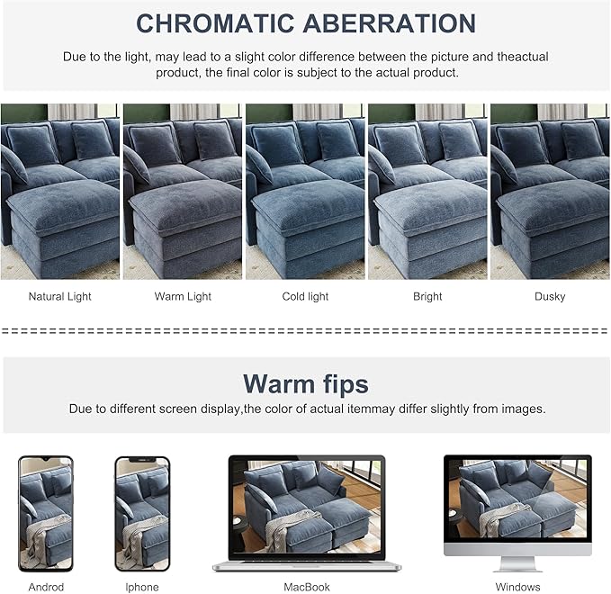 58" Cloud Couch Loveseat, Deep Seat Modular Sectional Sofa with 4 Removable Washable Pillows and 2 Ottoman for Living Room, Bedroom, Apartment, Blue