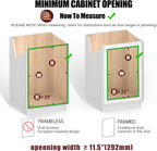 2 Tier Pull Out Cabinet Organizer (11" W x 22" D), Roll Out Shelves and Drawer for Kitchen Pantry Storage Basket, Heavy-Duty Metal Sliding Shelf