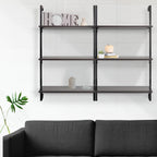 happimess MSH1000C Madera 40.55" Classic Industrial 3-Shelf Wood Wall-Mounted Open Ladder Bookcase with Metal Frame, Brown/Black