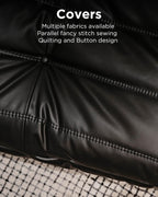 High-end Uncompressed Bean Bag Chair,Fireside Togo Chair with Red Faux Leather Cover, Comfy & Soft Lazy Floor Lounge Sofa for Bedroom, Living Room, Office or Lounger
