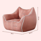 Pink Kids Bean Bag Chair, Stuffed Kids Bean Bag Sofa with Filler Corduroy Bean Bag Seat for Girls, Small Comfy Lazy Sofa Lounge Chair with Armrests and Back Support for Gaming, Reading, Pink