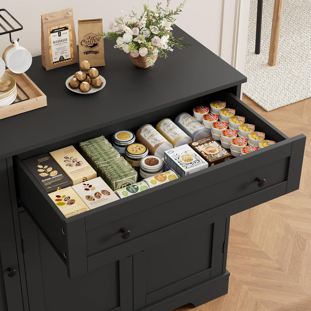 HOSTACK Buffet Cabinet with Storage, Modern Sideboard Buffet with Doors, Wood...