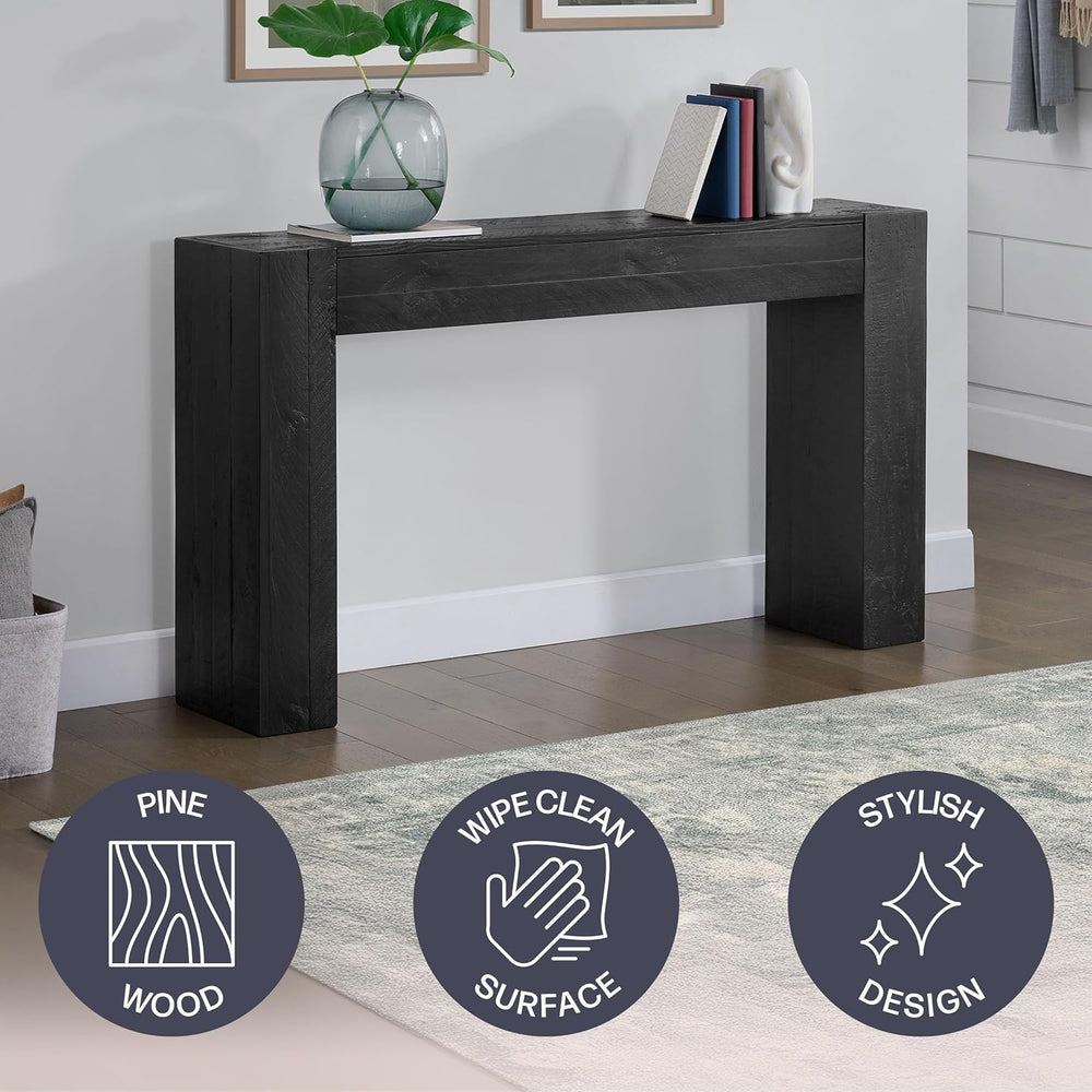 Alaterre Furniture Stockyard Solid Wood Console Table - 56 Inch Modern Farmho...