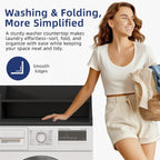 Memobarco 2 Tiers Washer Dryer Countertop, 54" Width x 27.5" Depth Laundry Countertop Organization, Wooden Washer and Dryer Topper for Folding, Sorting & Ironing, Easy to Install, Black