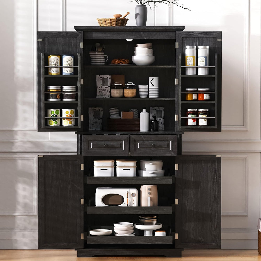 Anwick 71" Tall Kitchen Cabinet Pantry Storage, Modern Kitchen Hutch Cab...