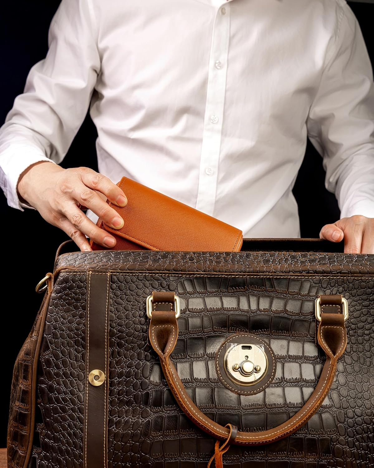 MR.OKAY 2 Watch Travel Case -Premium Leather With Perfect Texture.(Watch Carrying Or Organizer For Storage And Display). Mens for Handcrafted by Craftsmen.