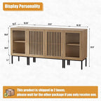 Modern TV Stand for TVs up to 70 Inch, Entertainment Center TV Console with Storage Cabinets and Glass Doors,Media Console for Living Room,Oak