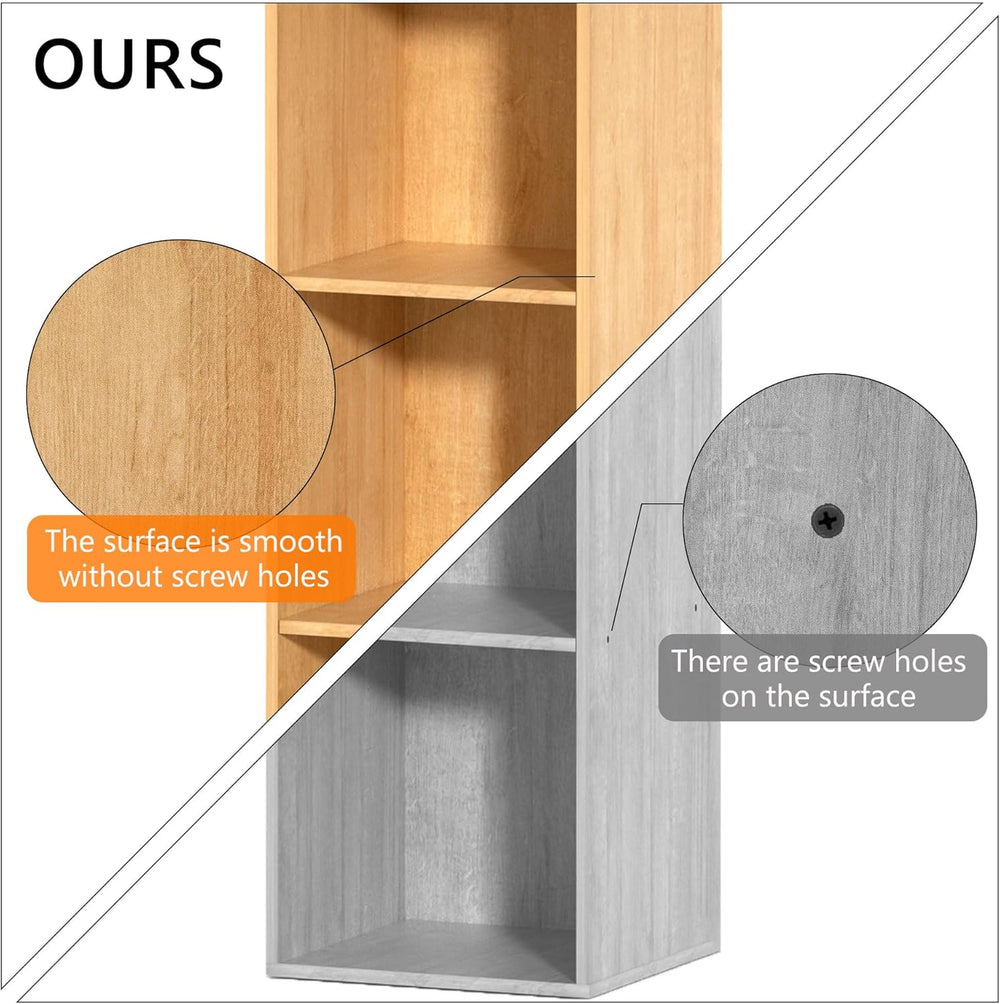 6 Cube Storage Organizer, 6 Tier Vertical Cube Bookcase Freestanding Storage ...