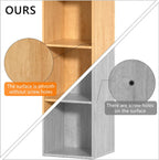 6 Cube Storage Organizer, 6 Tier Vertical Cube Bookcase Freestanding Storage Display Organizer for Home Office, Six Cubes Open Shelf Bookshelf (Oak, 6 Cube)
