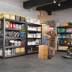 71"H x 28"W x 12"D Garage Shelving Unit, 5-Tier Heavy Duty Metal Storage Shelves 1900 LBS Capacity, Adjustable Utility Steel Racks and Shelving for Garage, Pantry, Basement, Warehouse, Black