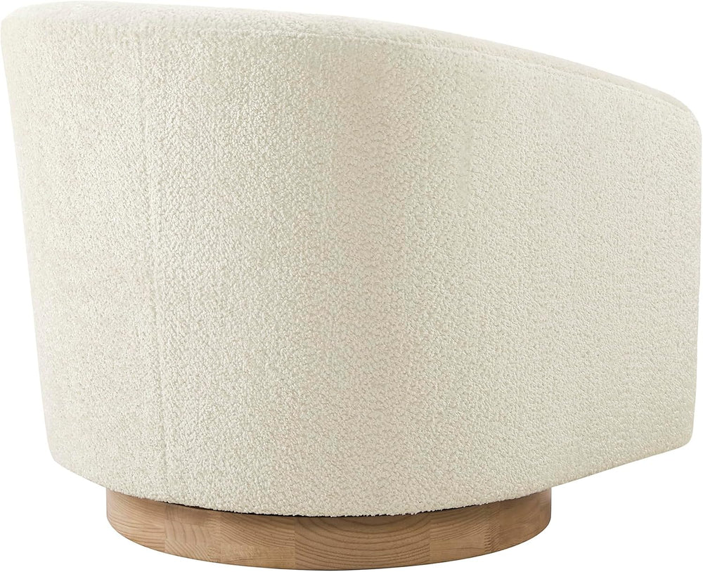 CHITA Swivel Accent Chair, Fully Assembled Fabric Barrel Armchair with FSC Ce...