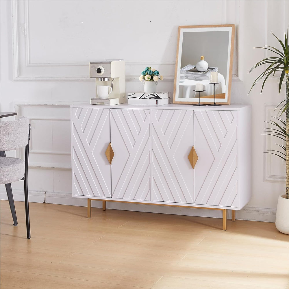 Sideboard Buffet Cabinets with Storage, Accent Storage Cabinets with Fluted D...