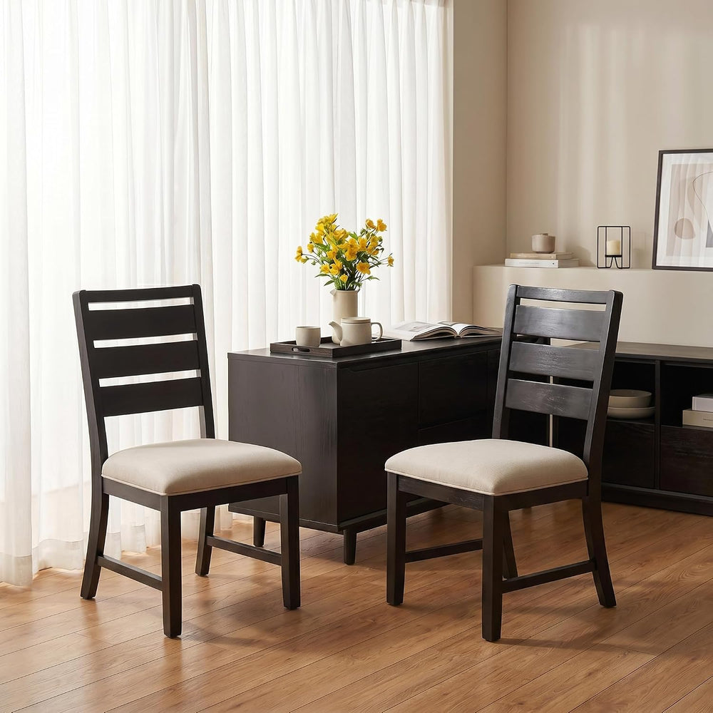 COLAMY Modern Dining Chairs Set of 2, Breathable Fabric Kitchen Chairs with H...