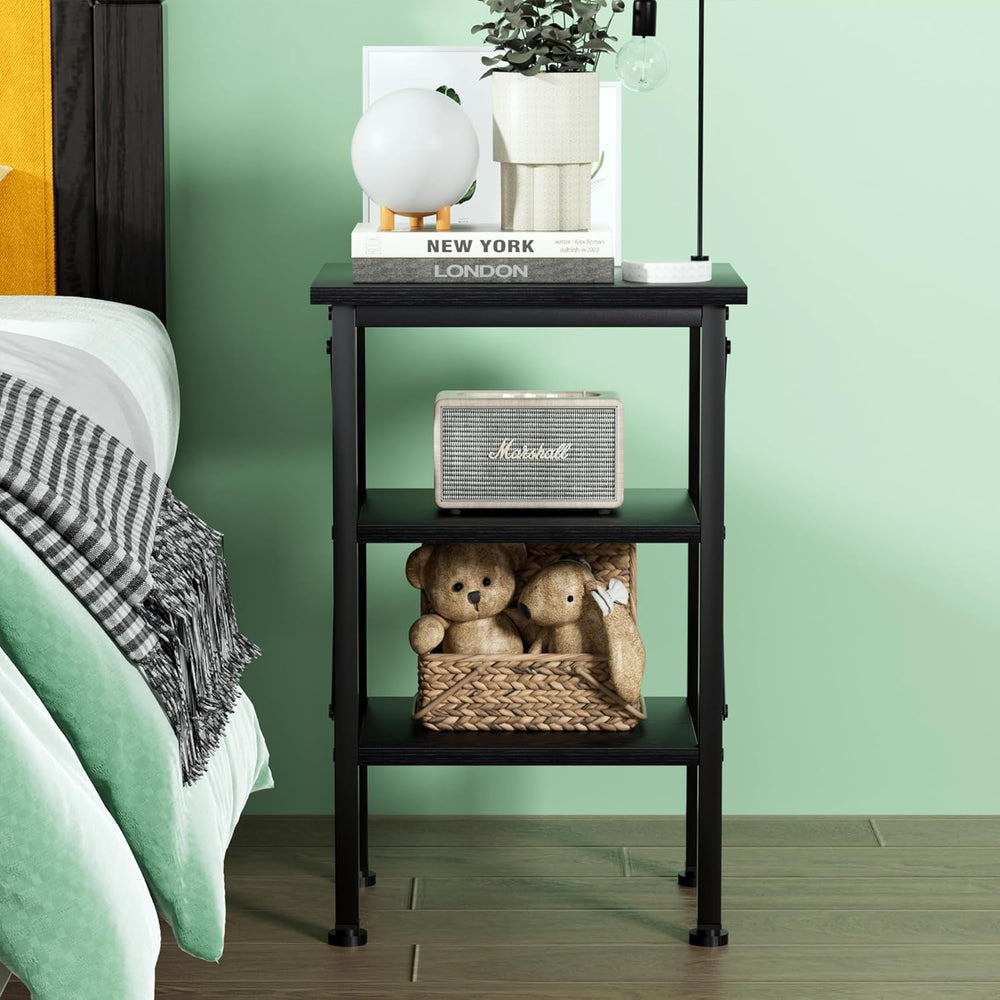 VECELO Modern Nightstands X-Design Side End Table Night Stand with Storage Sh...