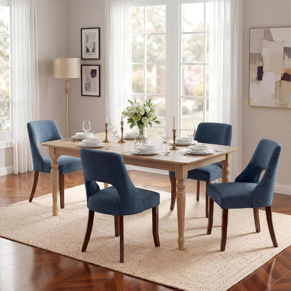 UVV Wooden Dining Chairs Set of 2, Mid Century Upholstered Dining Room Chair ...