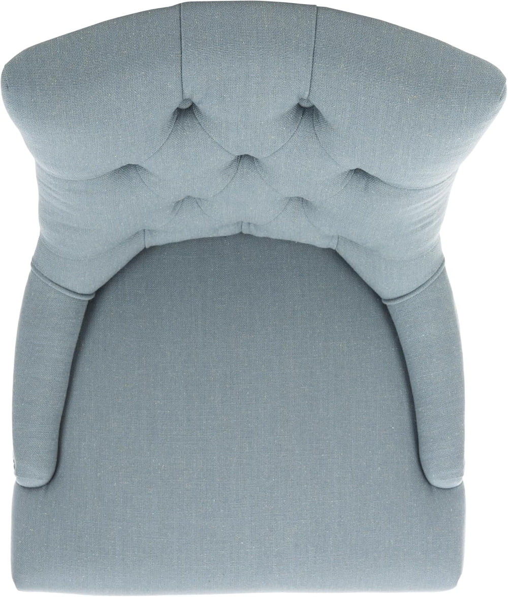 SAFAVIEH Home Collection - Abby Sky Blue Upholstered Dining Chair, Button Tuf...