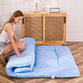 MAXYOYO Japanese Floor Mattress Futon Mattress, 4" Thicken Tatami Mat Sleeping Pad Foldable Roll Up Mat Boys Girls Dormitory Pad Kids Floor Lounger Pillow Bed, Charcoal Grey, Queen Size