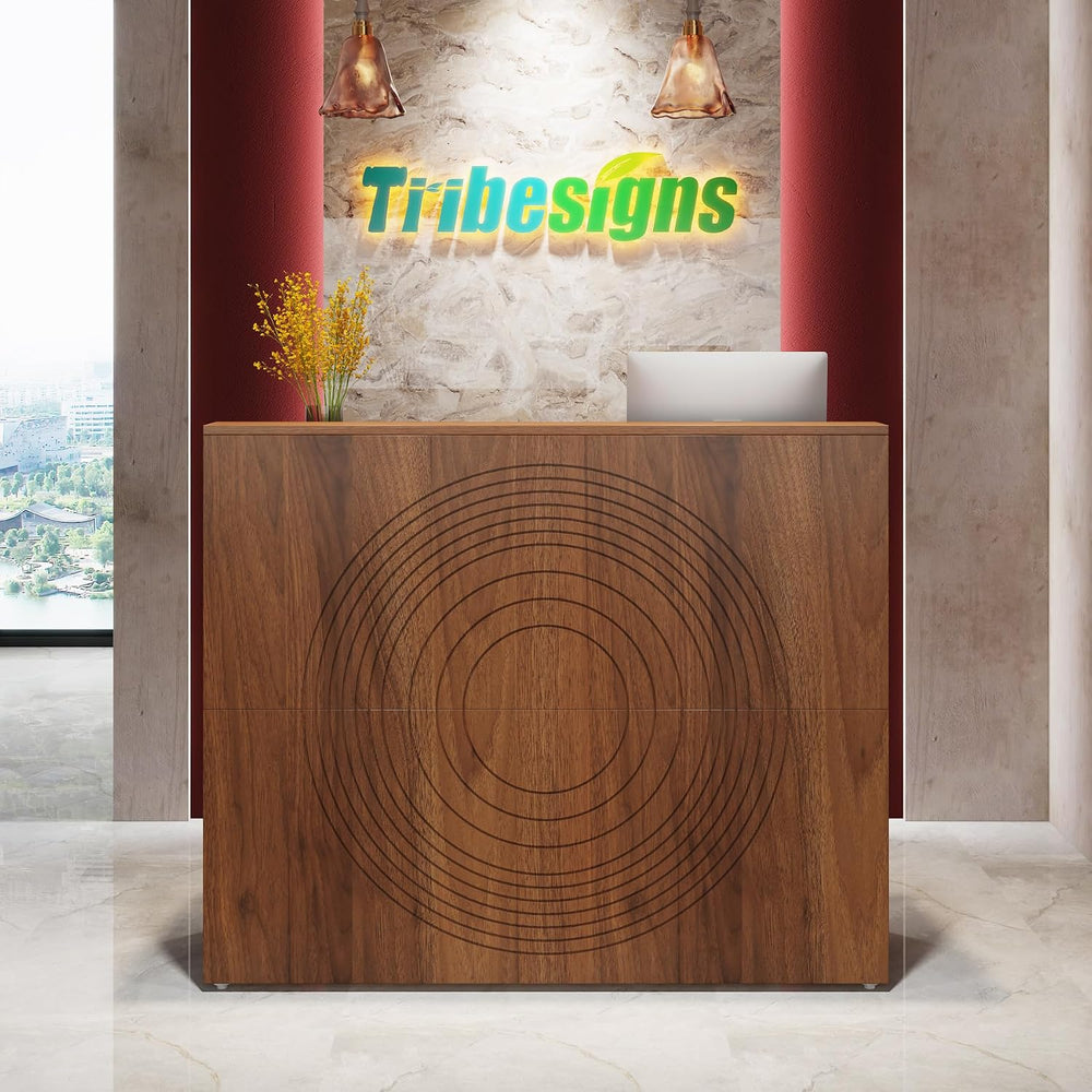 Tribesigns Reception Desk with Counter, Modern Front Desk Reception Room Tabl...