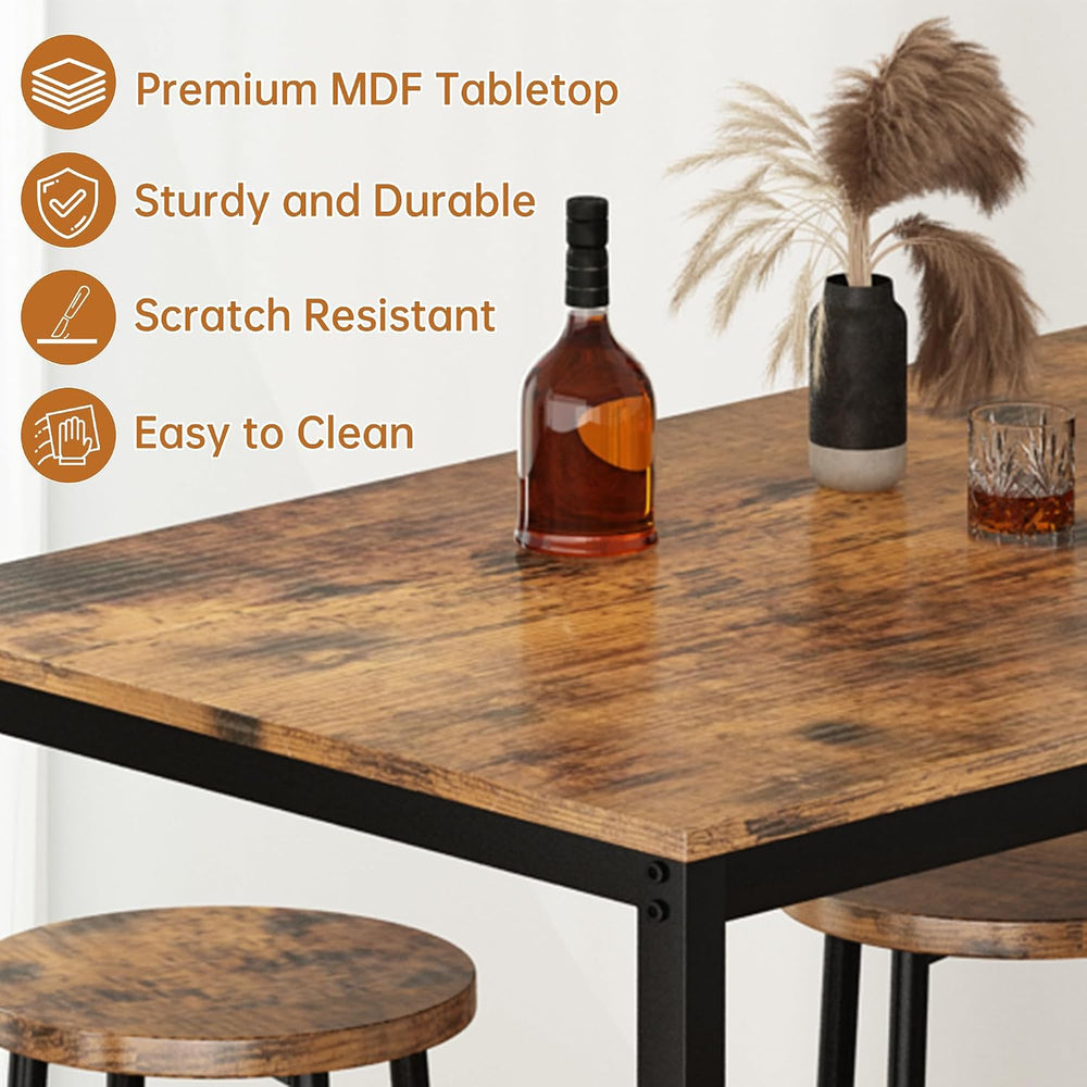 Lamerge Bar Table Set,Industrial Bar Table and Chairs Set,5 Pcs Dining Table ...