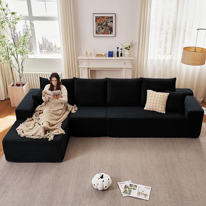 135" Modular Sectional Couches for Living Room, Comfy L Shaped Cloud Cou...