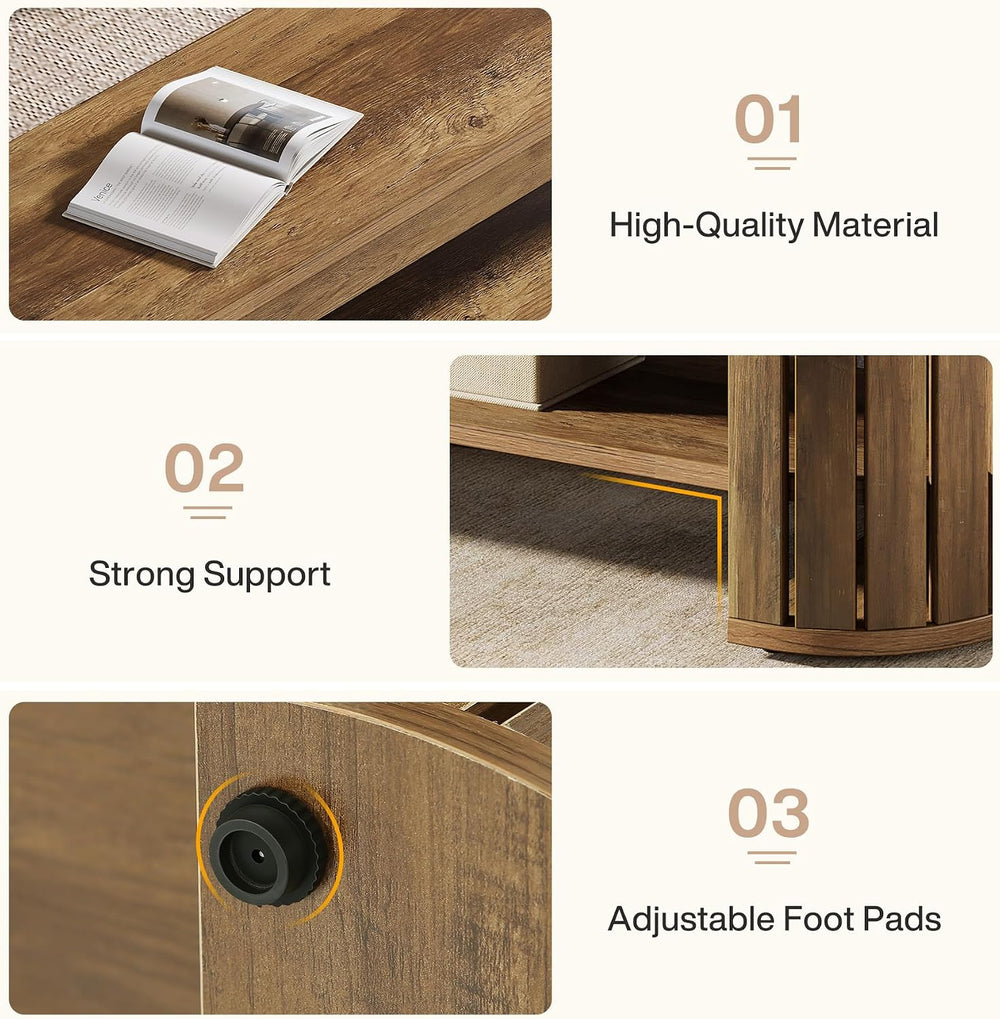 Tribesigns 63" Wooden Entryway Bench with Shoe Storage, Long 2-Tier Narr...