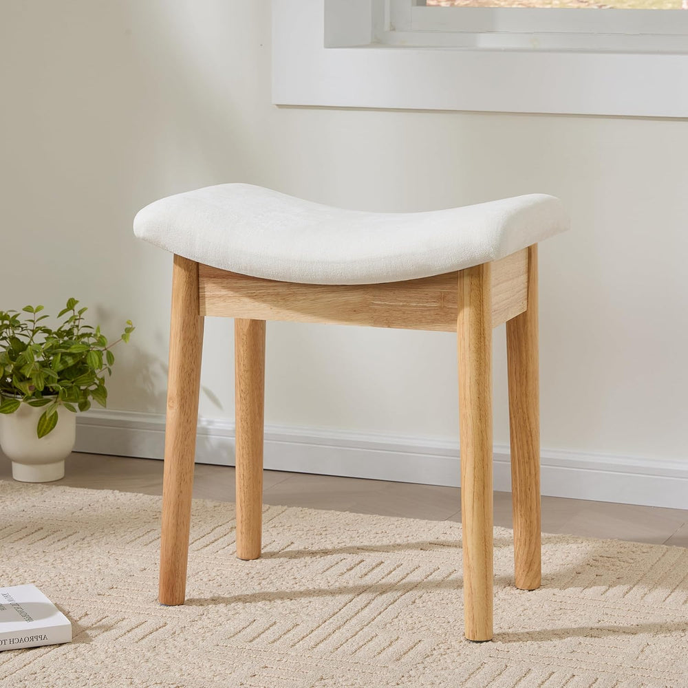 Vanity Stool, 18" H Makeup Chair,Small Ottoman Stool