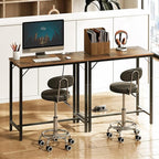 HOOBRO Bar Table with Charging Station, Rectangular Pub Table, High Top Coffee Table, Counter Bar Height Table, Narrow Long Dining Table, 35.4" L x 15.7" W x 35.6" H, Rustic Brown and Black BF90UBT01