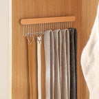 Pull Out Belt Rack for Closet, Sliding Hooks Hanger Rack for Bras Ties Tank Top Scarf Jewelry, Space Saving Organizr for Wardrobe Cabinet, Left Side 8 Hooks Rail, 2 Pcs