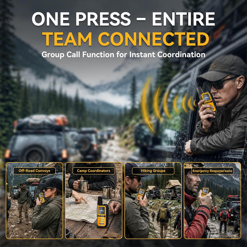 Lifetime Free GPS Rapid Long Range Walkie Talkies PoC Radios 2-Pack