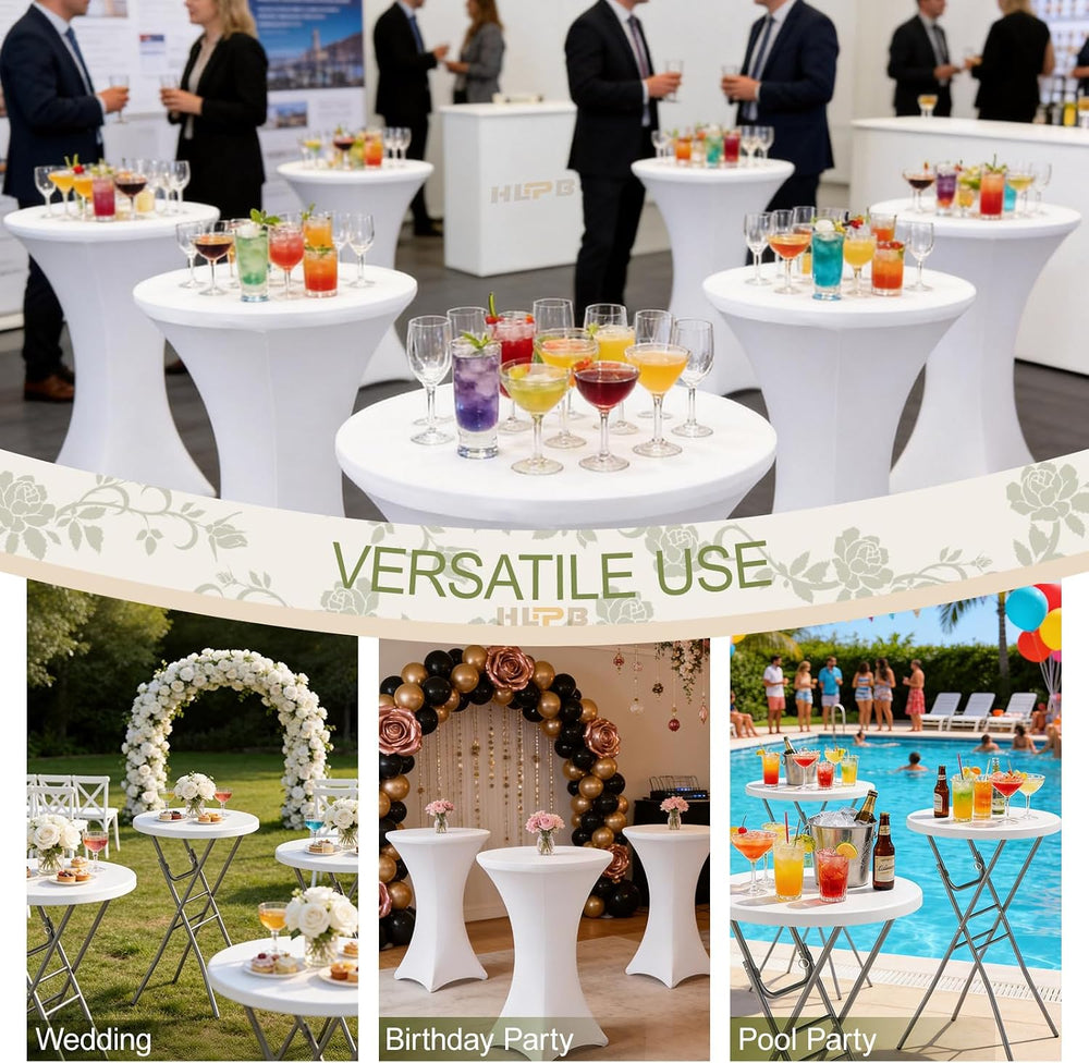 28" Round Folding Table with Cover, Foldable Cocktail Table with Handle ...
