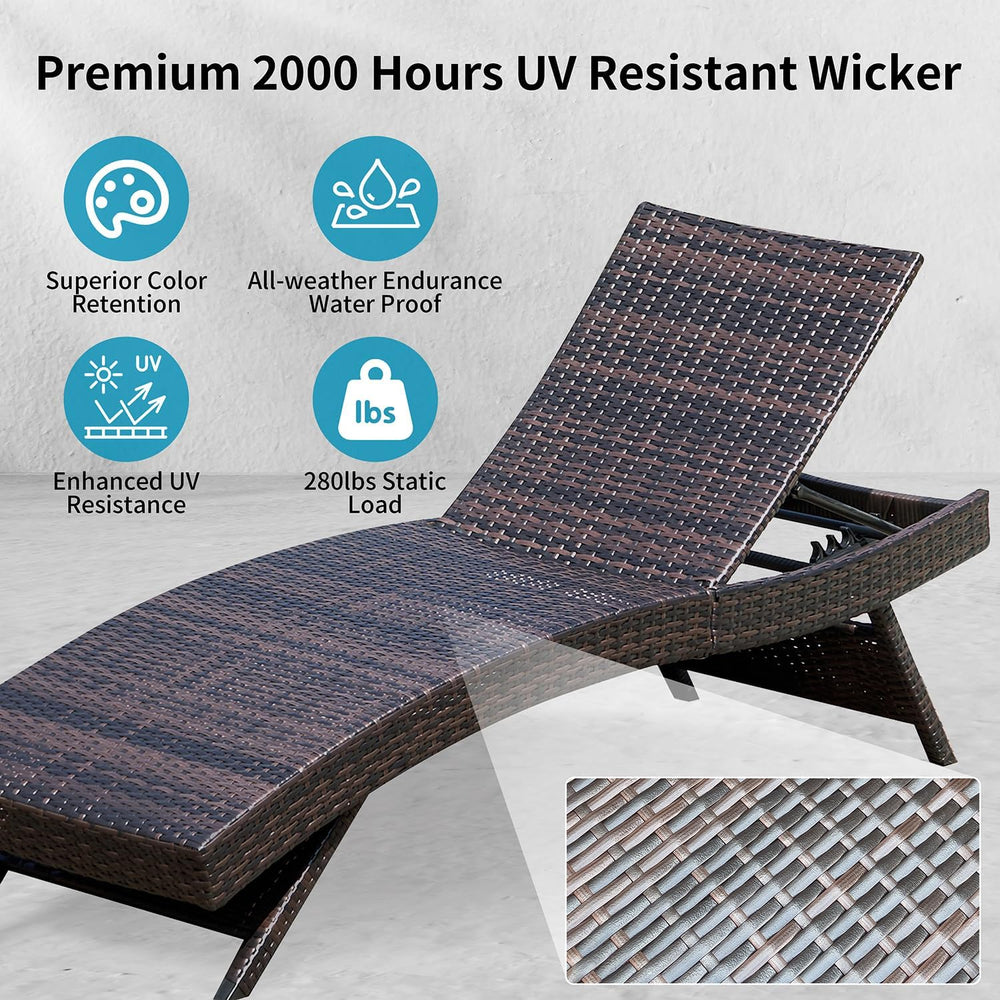 Set of Foldable Long Reclining Patio Seating Chairs, 2 Folding Chairs Patio C...