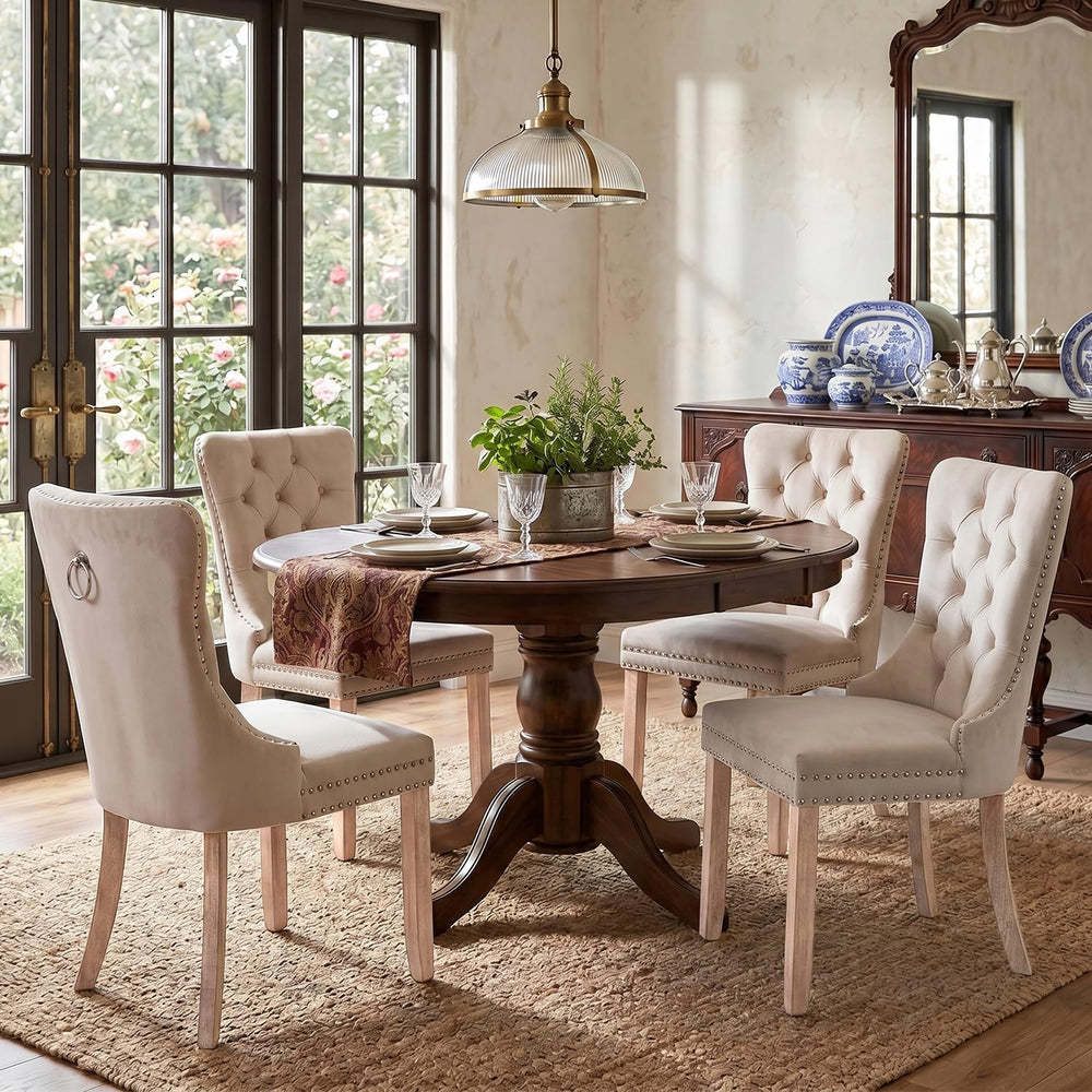 SoarFlash Velvet Dining Chairs Set of 6, Tall Back Side Chair, Modern Upholst...