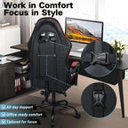 Gaming Chair with Footrest and Lumbar Support, Height Adjustable Chair with 360°Office Desk Chair,Heavy Duty 330lbs Computer Chair for Adults
