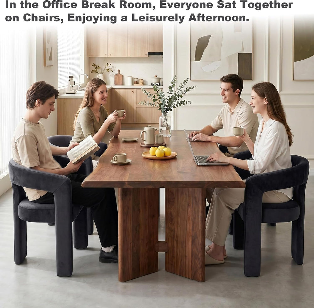 GNIXUU Barrel Dining Chair Set of 2, Modern Upholstered Boucle Dining Room Ch...