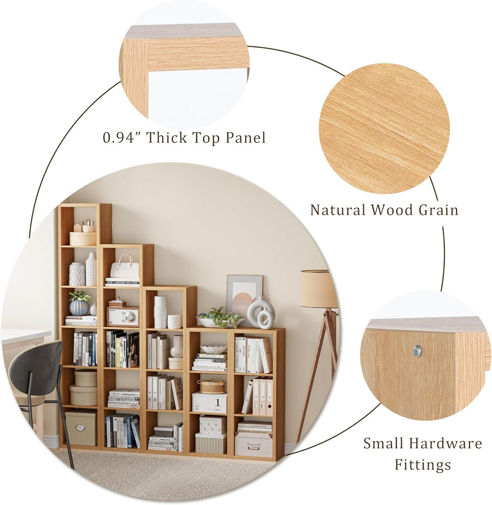 Cube Storage Organizer Bookcase, 3 Tier Decorative 11 inch Open Back Cubical ...