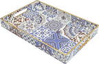 Spsyrine Bathroom Vanity Tray with Handles for Dresser Tops, Countertop, Perfume Decorative Tray, 11.8” * 7.87” *1.37” C1