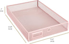 Annova Desk Organizer Wire Mesh 3 Tier Sliding Drawers Paper Sorter/Multifunctional/Premium Solid Construction for Letters, Documents, Mail, Files, Paper, Kids' Art Supplies (Light Pink)