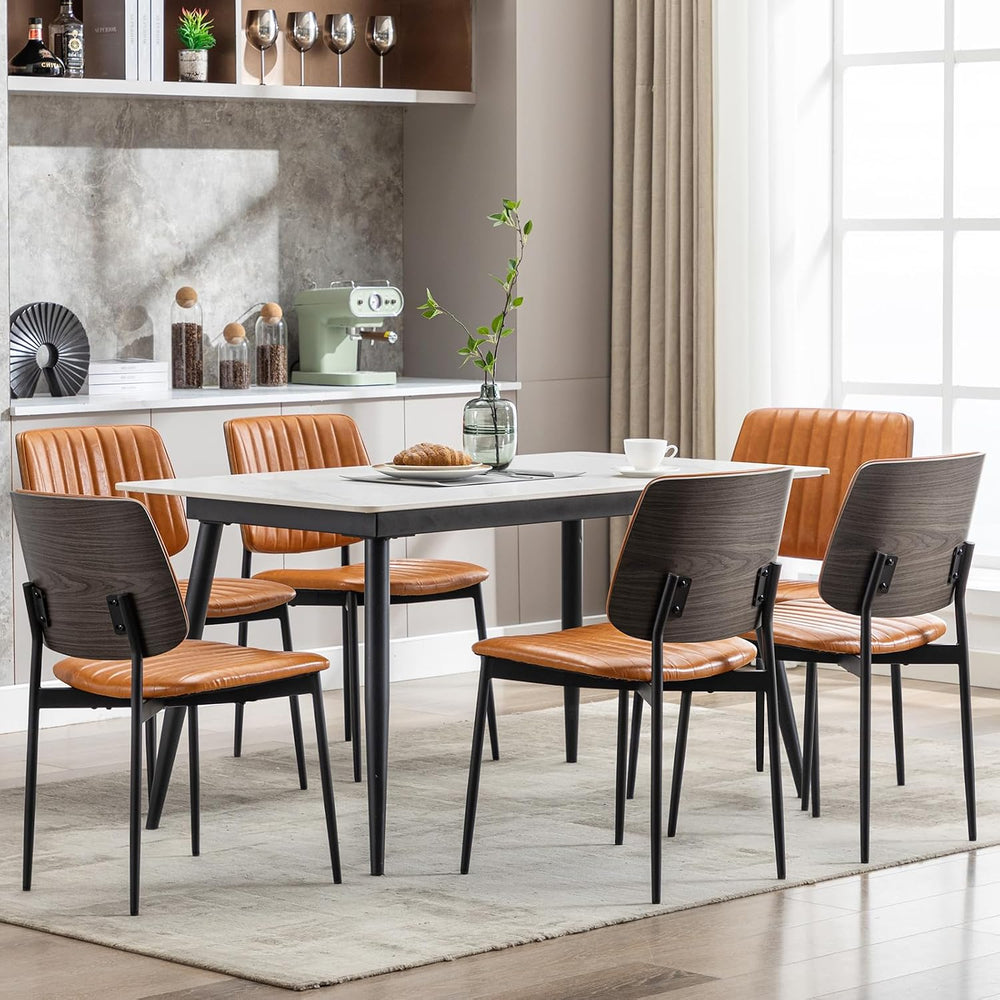 Okeysen Leather Dining Chairs Set of 2, Mid Century Modern Dining Chairs with...