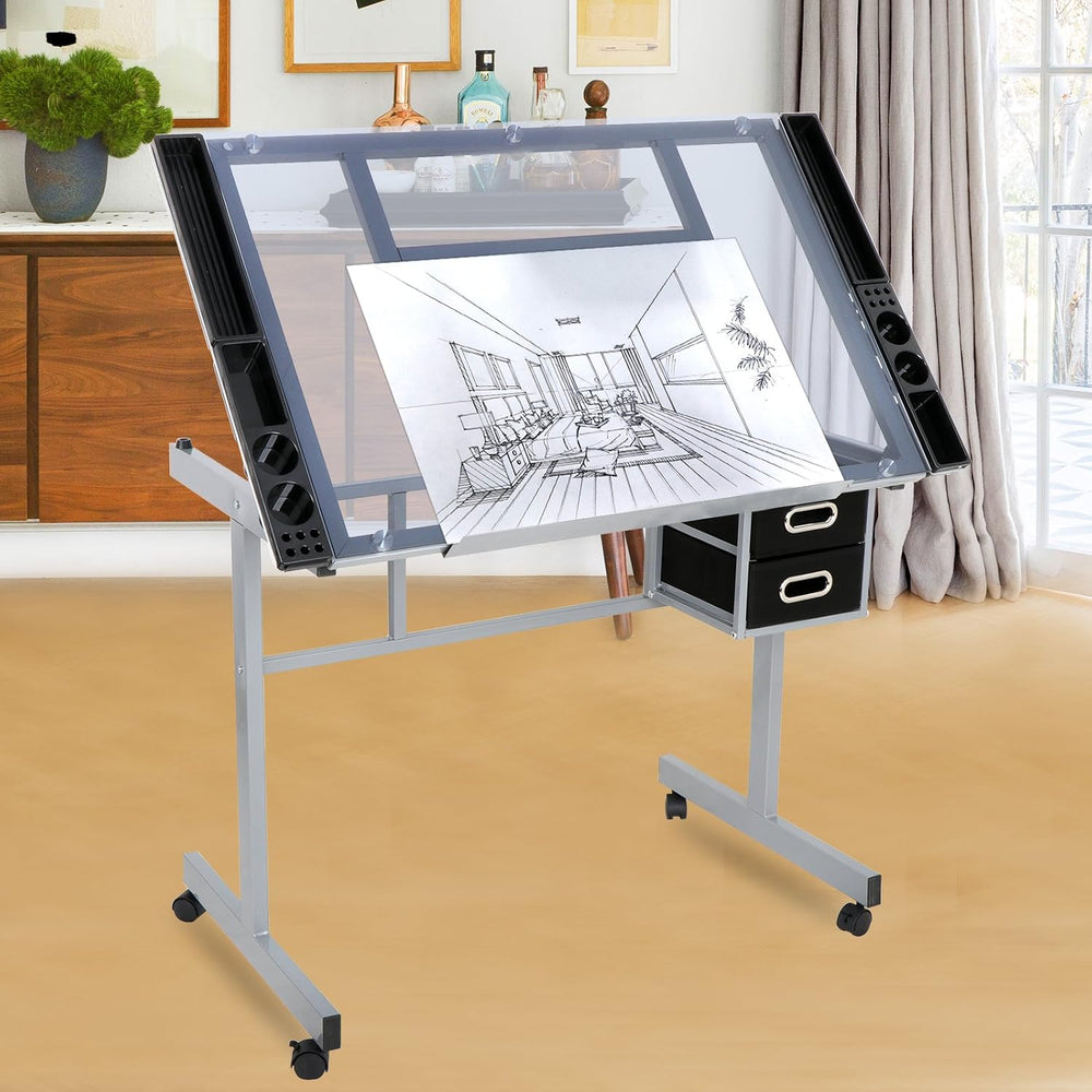 JupiterForce Adjustable Drafting Table Art Desk Drawing Table Versatile Art C...