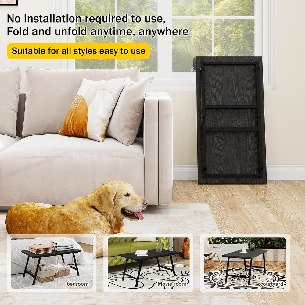 Rectangular Folding Coffee Table Perfect for Small Spaces Black